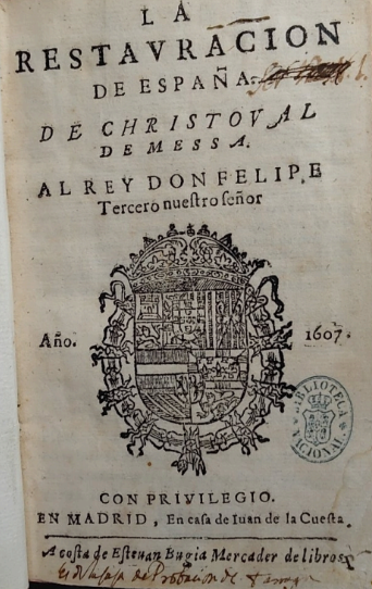 La restauración de España, Madrid, 1607