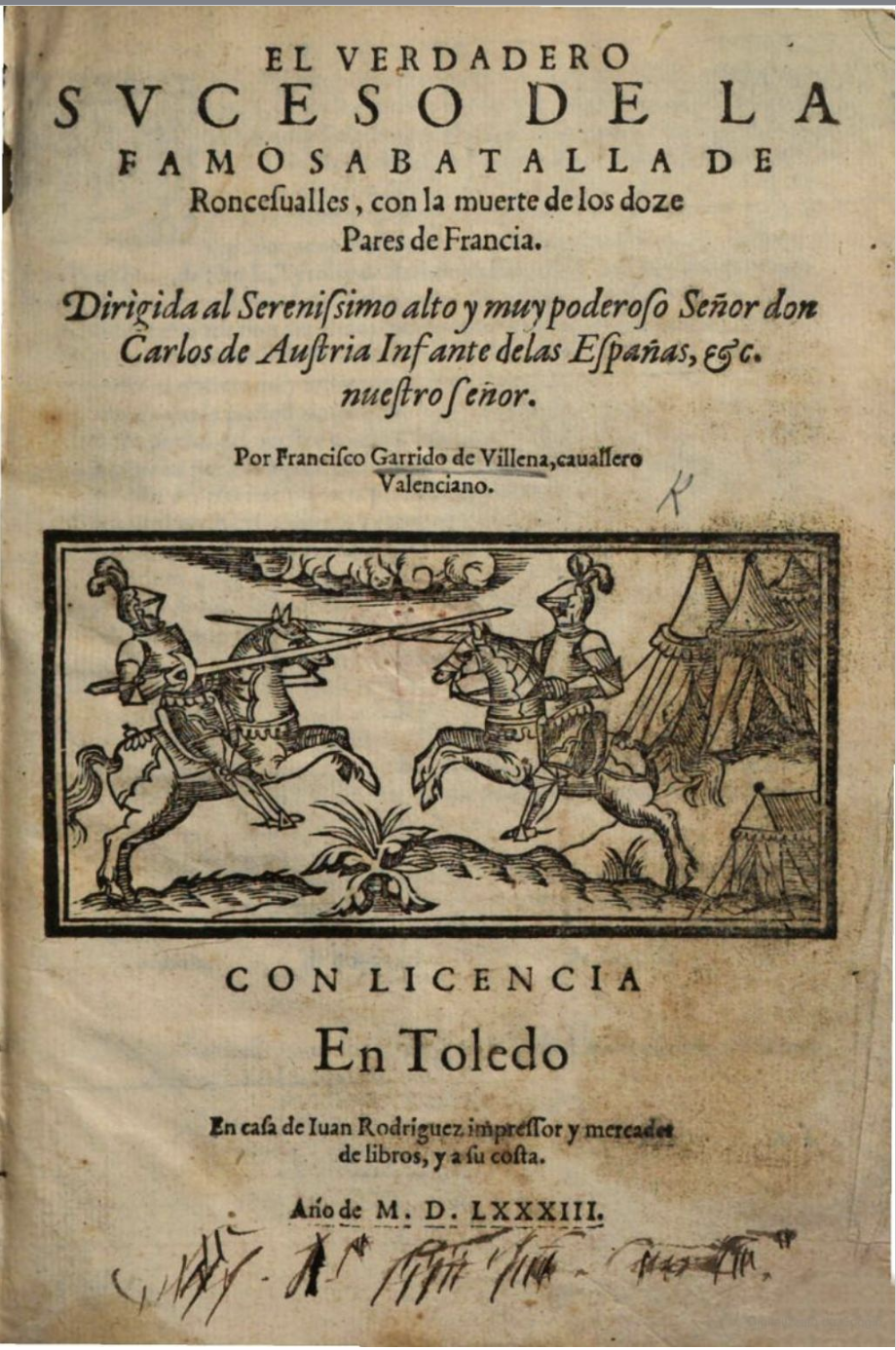 Roncesvalles, Toledo, 1583