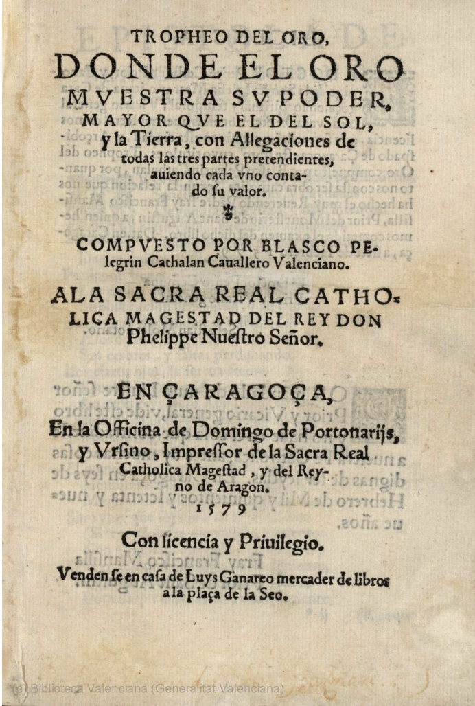 Trofeo del Oro, Zaragoza, 1579