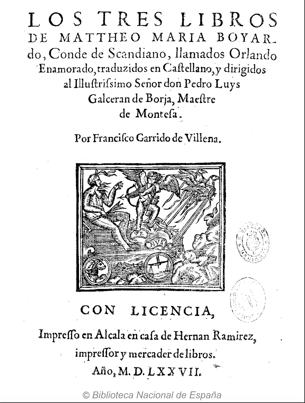 Orlando enamorado, Alcalá de Henares, 1577