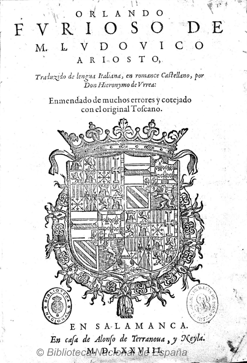 Orlando furioso, Salamanca, 1578
