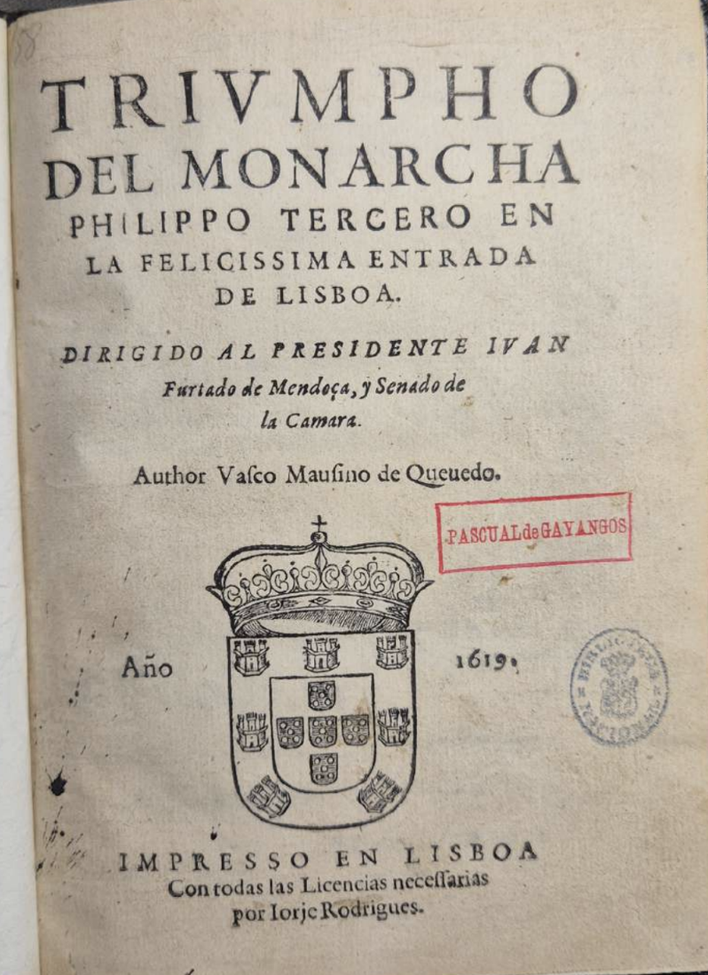 Triunfo del monarca, Liboa, 1619